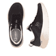 Schwarze Rieker Sport Damen Sneaker Low W4400-01. Schuh von oben, liegend.