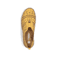 Gelbe Rieker Damen Slipper M2852-68, Barfußschuhe mit einem Gummizug. Schuh von oben.