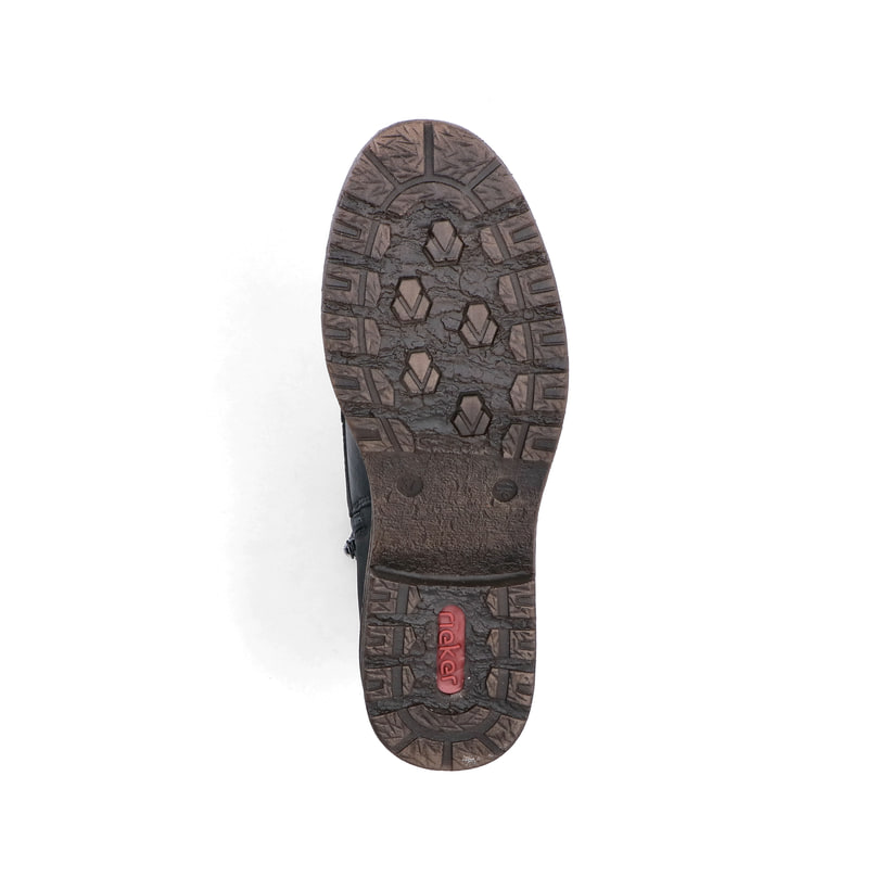 Schwarze Rieker Damen Schnürstiefel 94712-00 mit wasserabweisender TEX-Membran. Schuh Laufsohle.