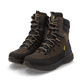 Braune Rieker Herren Schnürstiefel U0171-25 mit wasserabweisender TEX-Membran. Schuhpaar seitlich schräg.