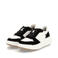 Weiße Rieker Damen Sneaker Low W1700-60 mit einer super leichten Plateausohle. Schuhpaar seitlich schräg.