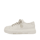 Weiße Rieker Damen Sneaker Low M1926-80 mit einer Schnürung. Schuh Außenseite.