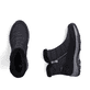 Schwarze Rieker Damen Kurzstiefel M9670-01 mit wasserabweisender TEX-Membran. Schuh von oben, liegend.