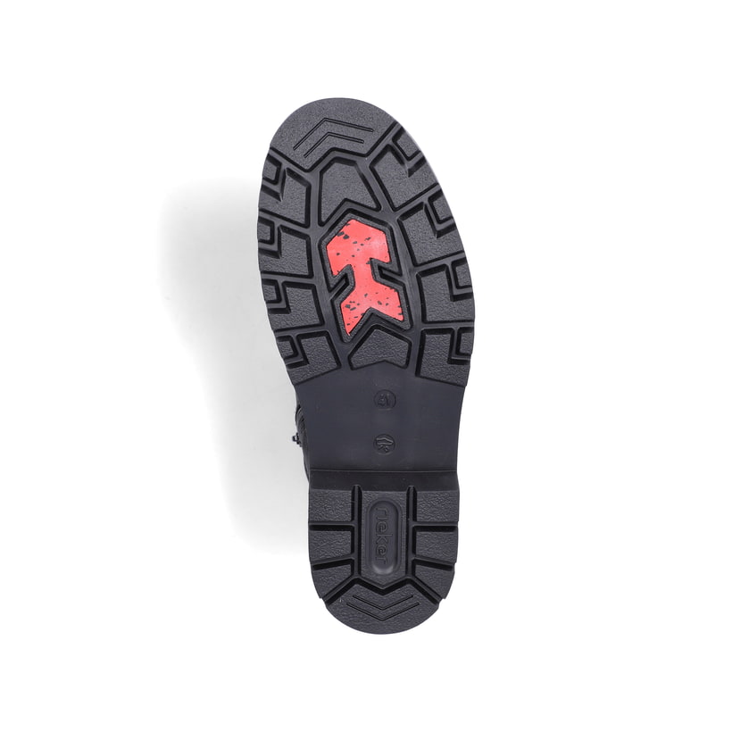 Schwarze Rieker Herren Schnürstiefel 39831-00 aus Rauleder. Schuh Laufsohle.