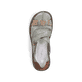 Grüne Rieker Ballerinas 46368-52 mit einem Klettverschluss. Schuh von oben.