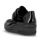 Mocassins Rieker noirs pour femme 487C0-00 avec fermeture velcro. Chaussure vue de dessus.