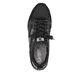 Schwarze Rieker Herren Slipper U1403-00 mit einem Gummizug sowie flexibler Sohle. Schuh von oben.
