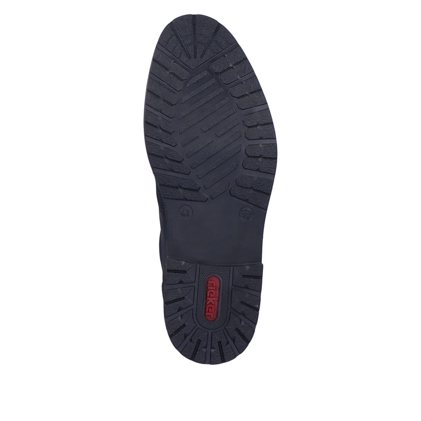 Chaussures à lacets Rieker noires pour homme 14614-00 avec largeur G 1/2. Semelle extérieure de la chaussure.