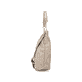 Rieker Damen Handtasche H1508-60 in Cremebeige aus Kunstleder mit Reißverschluss. Handtasche linksseitig.