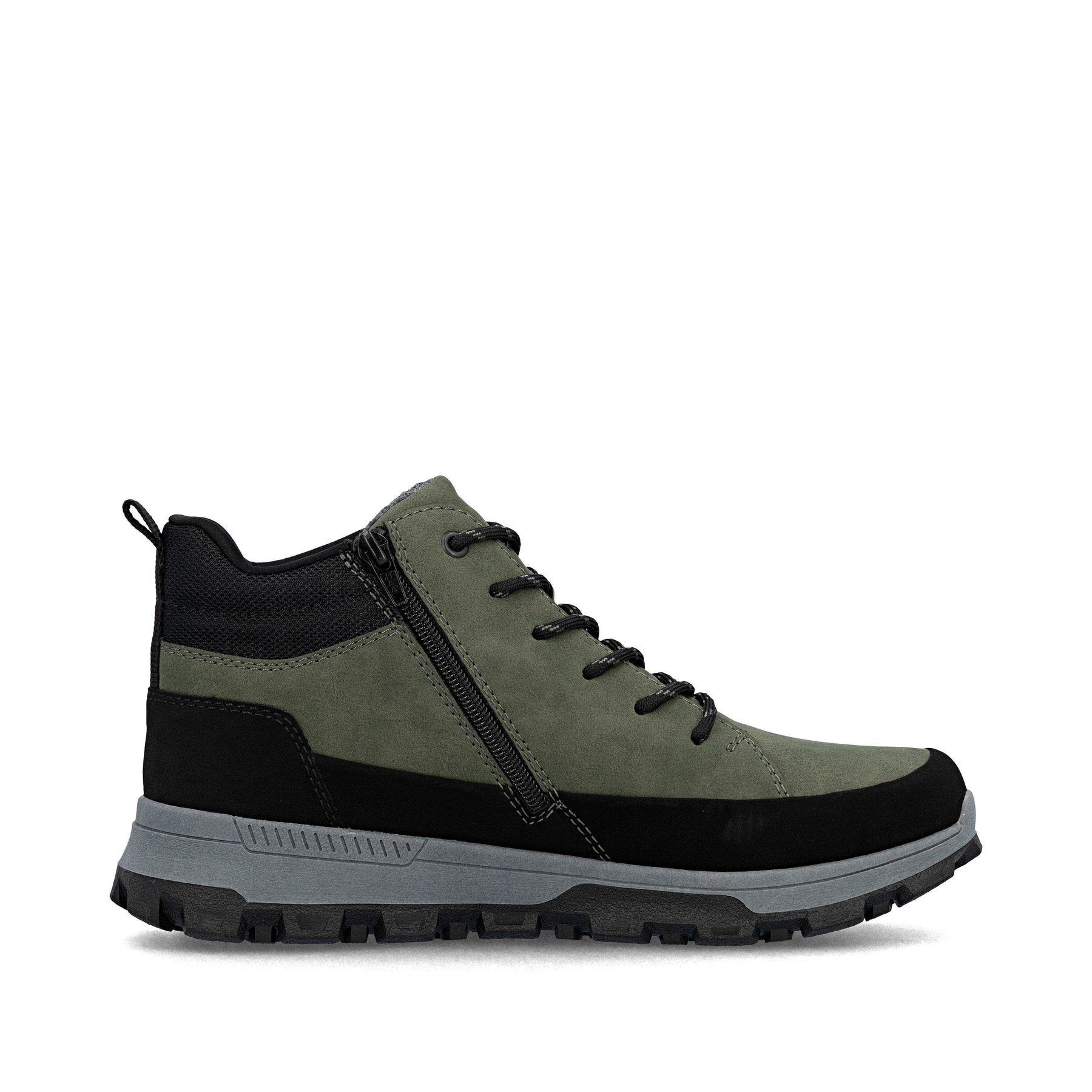 Grüne Rieker Herren Schnürstiefel 35508-54 mit wasserabweisender TEX-Membran. Schuh Innenseite.