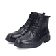 Schwarze Rieker Herren Schnürstiefel 33440-00 aus Glattleder. Schuhpaar seitlich schräg.