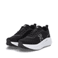Baskets basses Rieker noires pour homme U4101-00 avec lacets. Chaussures inclinées sur le côté.
