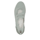 Grüne Rieker Ballerinas L3053-52 mit Gummizug sowie herausnehmbarer Einlegesohle. Schuh von oben.