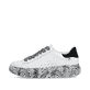 Baskets basses Rieker blanches pour femme W1201-83 en cuir lisse. Côté extérieur de la chaussure.