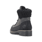 
Staubgraue Rieker Damen Stiefeletten Y9071-40 mit einer Profilsohle mit Blockabsatz. Schuh seitlich schräg