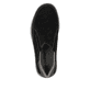 Schwarze Rieker Herren Slipper 16951-00 mit einem Gummizug sowie Extraweite H. Schuh von oben.