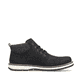 Urbanschwarze Rieker Herren Schnürstiefel 38419-00 mit einer robusten Profilsohle. Schuh Innenseite