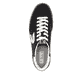 Schwarze Rieker Herren Sneaker Low U2200-00 mit einer Schnürung. Schuh von oben.