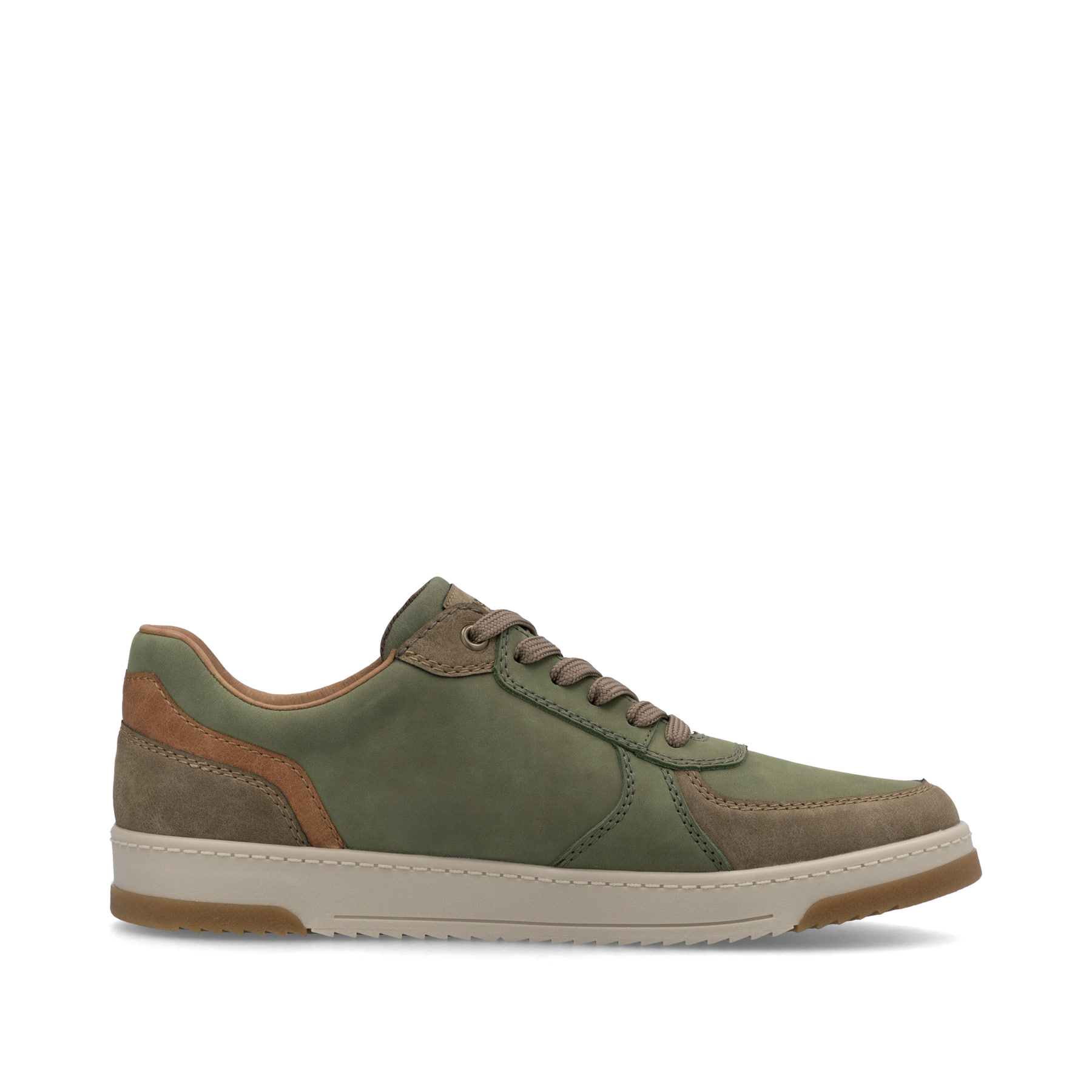 Grüne Rieker Herren Sneaker Low 17506-52 mit einer Schnürung sowie Extraweite H. Schuh Innenseite.