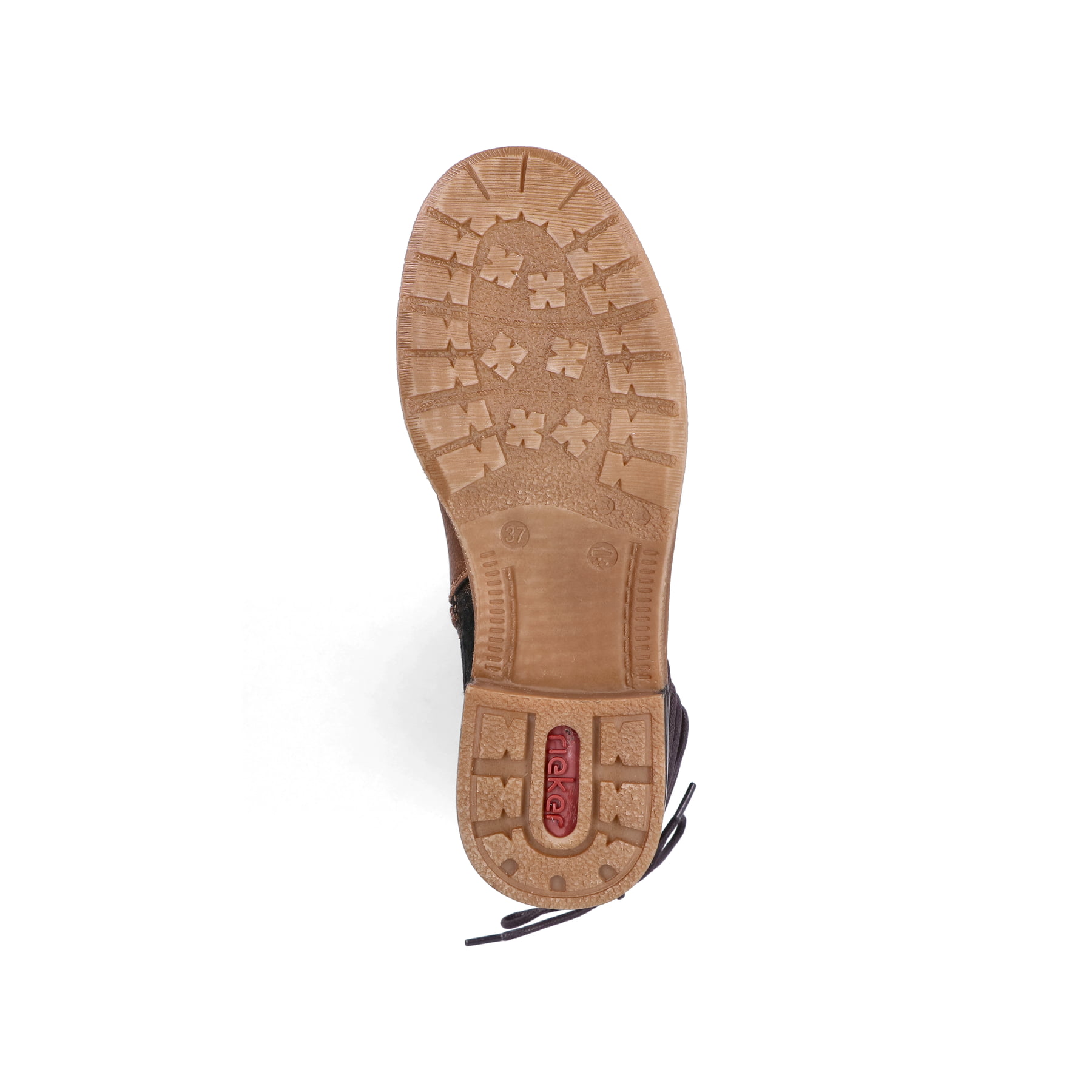 Braune Rieker Damen Hochschaftstiefel 94693-24 mit wasserabweisender TEX-Membran. Schuh Laufsohle.