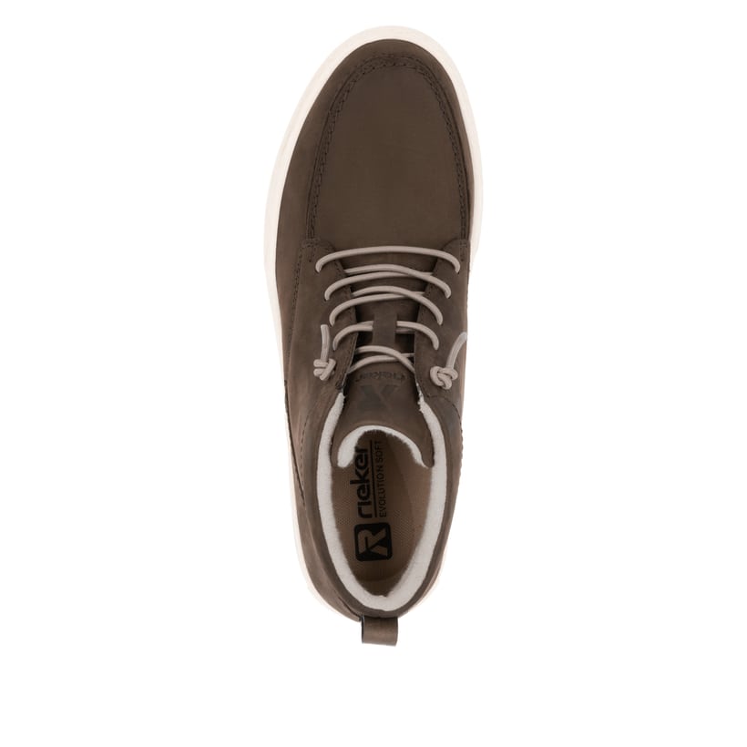 Chaussures à lacets Rieker marron pour homme U0770-25. Chaussure vue de dessus.