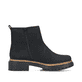 Tiefschwarze Rieker Damen Kurzstiefel 72671-00 mit einem Reißverschluss. Schuh Innenseite.