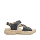 Schwarze Rieker Damen Riemchensandalen V2202-00 mit einem Klettverschluss. Schuh Innenseite.