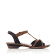 Blaue Rieker Riemchensandaletten 63499-14 mit einem Klettverschluss. Schuh Innenseite.