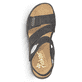 Schwarze Rieker Damen Riemchensandalen 64573-00 mit einem Klettverschluss. Schuh von oben.