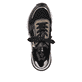 
Urbanschwarze Rieker Damen Sneaker Low M6616-00 mit einer robusten Profilsohle. Schuh von oben