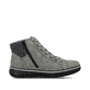 Graue Rieker Damen Schnürstiefel Z4230-40 mit wasserabweisender TEX-Membran. Schuh Innenseite.