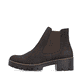 Dunkelbraune Rieker Damen Chelsea Boots X5772-25 mit einem Reißverschluss. Schuh Außenseite.