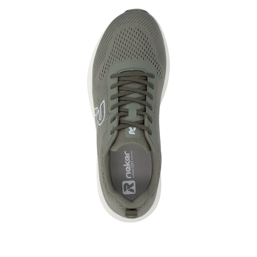 Grüne Rieker Sport Herren Sneaker Low U4101-54. Schuh von oben.