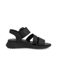 Schwarze Rieker Damen Riemchensandalen W2950-00 mit einem Klettverschluss. Schuh Innenseite.