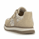 Baskets basses Rieker beiges pour femme 49010-62 en cuir velours. Chaussure vue de l'arrière.
