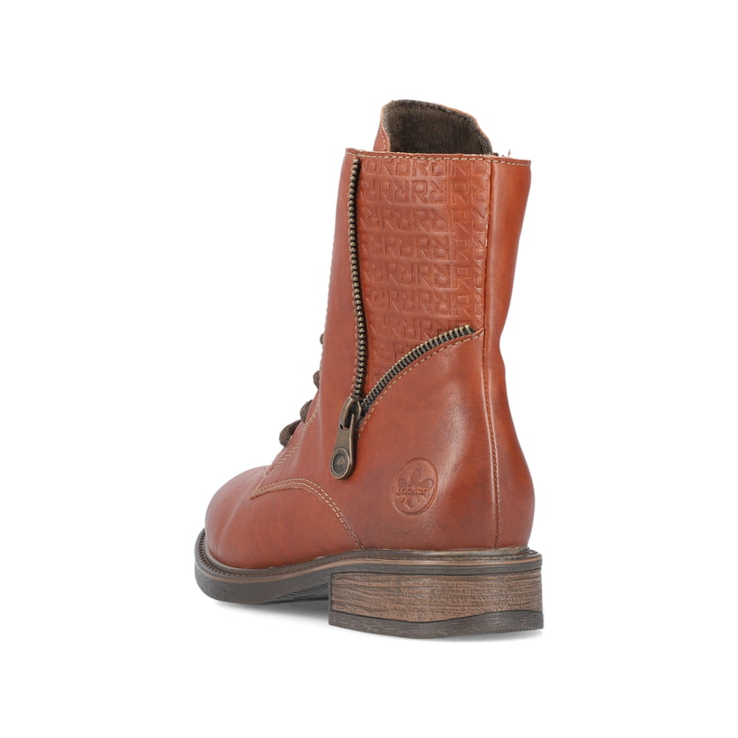 Tiefschwarze Rieker Damen Schnürstiefel 71248-00 mit einer schockabsorbierenden Sohle. Schuh Innenseite