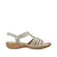 Mintgrüne Rieker Damen Riemchensandalen 60839-52 mit einem Elastikeinsatz. Schuh Innenseite.