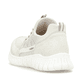 Beige vegane Rieker Damen Slipper M5358-60 mit Gummizug sowie der Komfortweite G. Schuh von hinten.