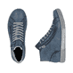 Royalblaue Rieker Damen Schnürstiefel Z1221-14 mit modernen Ziernähten. Schuh von oben, liegend.