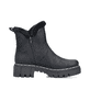 Schwarze Rieker Damen Chelsea Boots 74082-00 mit Fellschaftrand. Schuh Innenseite.