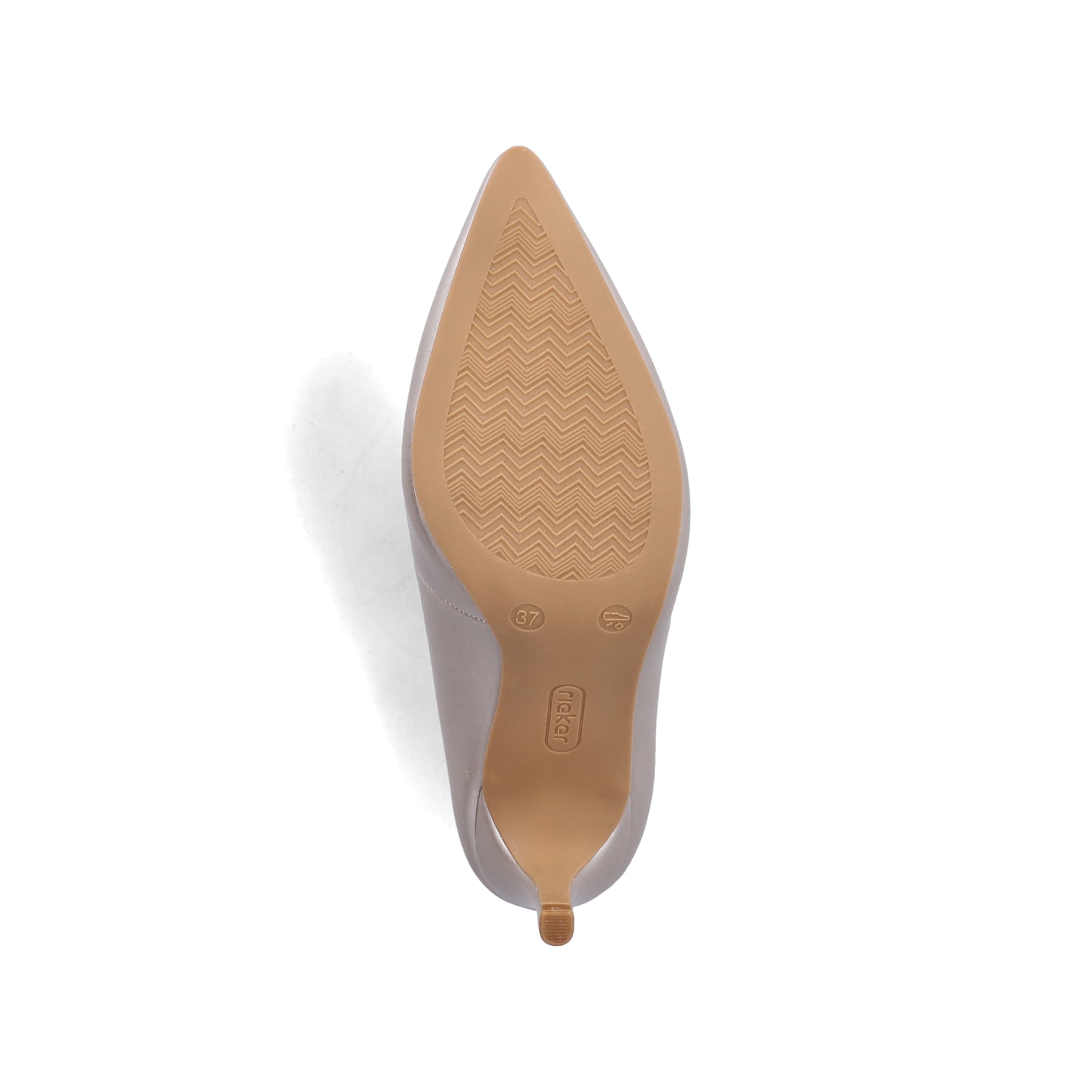 Champagnerfarbene Rieker Pumps 41160-90 mit einer griffigen Sohle. Schuh Laufsohle.