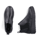 Schwarze Rieker Damen Chelsea Boots Y6151-00 mit einem Reißverschluss. Schuh von oben, liegend.