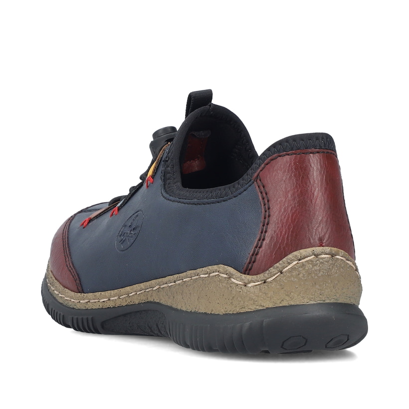 Mocassins Rieker bleus pour femme N3271-35 avec oeillets décoratifs. Chaussure vue de dessus.