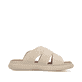 Beige Rieker Damen Pantoletten V3089-62 mit Gummizug sowie ultraleichter Sohle. Schuh Innenseite.