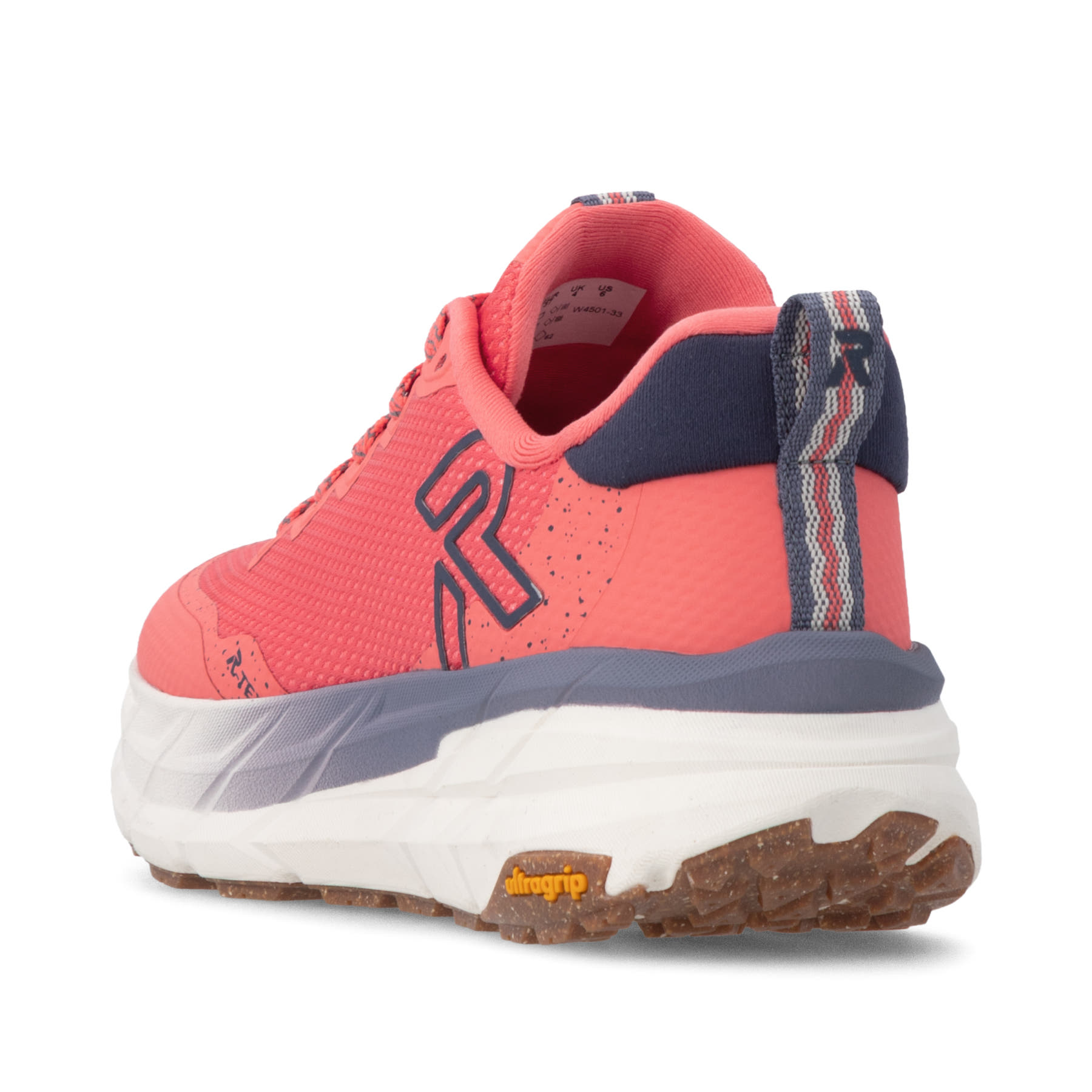 Rote Rieker Sport Damen Sneaker Low W4501-33. Schuh von hinten.