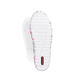 Weiße Rieker Damen Slipper M2357-80, Barfußschuhe mit einem Reißverschluss. Schuh Laufsohle.
