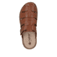 Braune Rieker Herren Pantoletten 22087-24 mit einem Klettverschluss. Schuh von oben.
