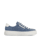 Blaue Rieker Damen Sneaker Low N9920-14 mit einem Reißverschluss. Schuh Innenseite.