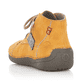 Honiggelbe Rieker Damen Schnürstiefel 52543-69 mit einer Schnürung. Schuh von hinten.