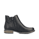 Schwarze Rieker Damen Chelsea Boots 74854-00 mit einem Reißverschluss. Schuh Innenseite.